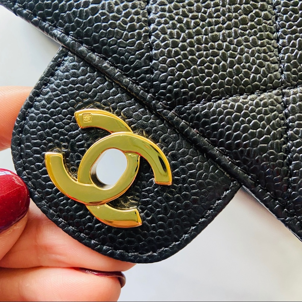 ❌SOLD❌ CHANEL Black Caviar 💎 Jumbo Flap Bag Zip - Picture 4 of 16
